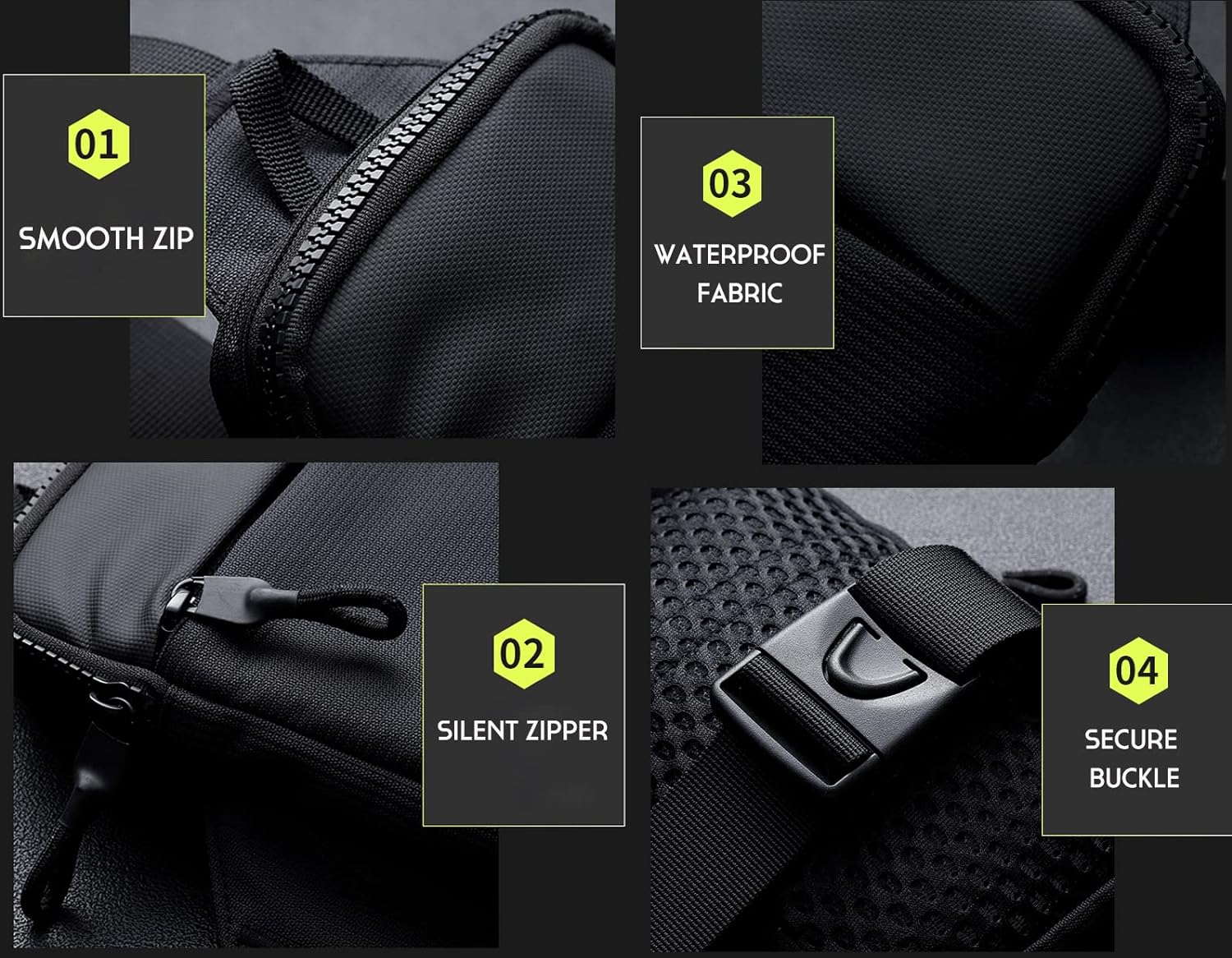 Mini Crossbody Sling Bag Chest Bag Dual Pocket Water Resistant Fanny Pack Running Phone Holder for Men Women Workout Travelling - Image 6
